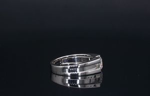 Anillo de Compromiso Clásico Unisex AMBER JEWELS, Oro Sólido de 14K, Chapado en Rodio, Diamante Cultivado en Laboratorio, Engaste de Puntas, Certificado IGI, Estilo Hip Hop - Product Image 3