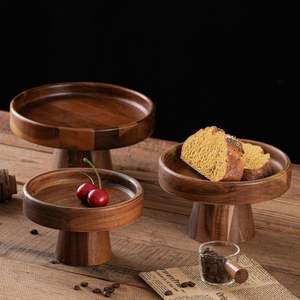 Support à gâteau rond en bois classique, populaire et durable, écologique, résistant à la chaleur, compatible lave-vaisselle, pour la maison et la cuisine - Product Image 1