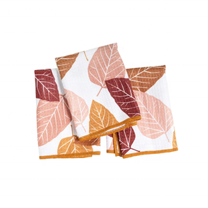 Personalizable hojas secas Golf diseño toallas de cocina 100% algodón bordado 250 GSM estilo abstracto India MOQ 50 B2B OEM a granel - Product Image 1