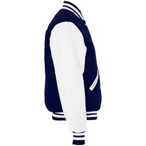High Quality Wool University <b>Jacket</b> for Men <b>Winter</b> with Leather Sleeves and Letter Pattern - Product Image 2