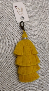 Classic Yellow <b>Key</b> <b>Tassel</b> With Layered Fringe <b>For</b> Car <b>Keys</b> And Accessories - Product Image 6