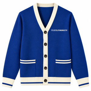 Pulls à col en V de haute qualité pour les logos de sororités/fraternités/écoles/collèges/universités, cardigans tricotés unisexes - Product Image 1