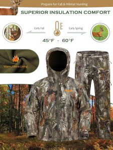Ensemble veste et pantalon de chasse camouflage Soft Shell, résistant à l'eau, silencieux, pour activités de plein air - Product Image 5