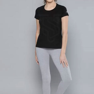 Women's O-Neck Short Sleeve Solid Color T-<b>Shirt</b> 100% Polyester Knitted Breathable <b>Slim</b> <b>Fit</b> Casual Regular Length - Product Image 4