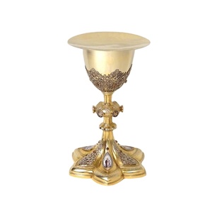 Trending Chalice Brass Color Also Customized With Etching Design Chalice is handmade high-quality brass church - Product Image 1