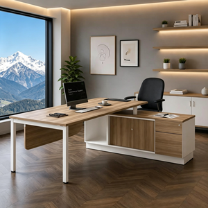 Système de bureau AY, bureau de direction élégant et moderne en forme de L, 7 pieds, modèle professionnel en acier pour bureau commercial, entreprise, bureau à domicile, modèle à assembler - Product Image 1