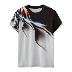 T-shirt à col rond pour homme avec impression par sublimation, design de haute qualité, logo personnalisé, respirant, transfert thermique / T-shirt imprimé style streetwear - Product Image 5