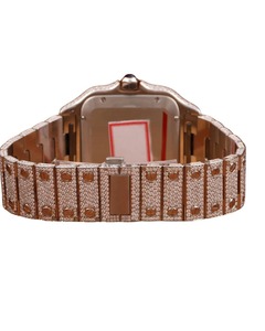 Nuevo Reloj de Lujo Estilo Hip Hop con Incrustaciones de Diamantes VVS Moissanite, Caja en Oro Blanco y Esfera Blanca Romana, Personalizado con Incrustaciones Completas - Product Image 3