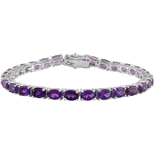 Pulsera de Amatista en Plata de Ley 92.5 KLSB-20057 - Product Image 1