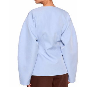 2026 Women's Blue <b>Blazer</b> <b>Skirt</b> <b>Set</b> Long Sleeve High Waist Long <b>Skirt</b> Elegant Office Two Piece Suit Casual Fashion OEM Wholesale - Product Image 3