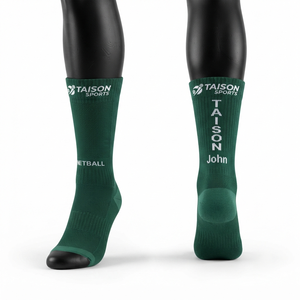 Chaussettes de netball en coton peigné polyester élasthanne 340 GSM de qualité supérieure, logo jacquard personnalisé, chaussettes de sport rembourrées à hauteur de la cheville - Product Image 1
