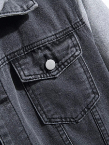 Denim Hoodie <b>Jacket</b> for <b>Men's</b> Front Button Closure <b>Long</b> Sleeve Zipper Denim Vintage Denim <b>Jacket</b> <b>jacket</b> for <b>men</b> - Product Image 5
