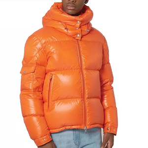 High Neck Stand Collar <b>Puffer</b> <b>Jacket</b> Minimalist Urban Design Padded Bubble <b>Crop</b> <b>Puffer</b> <b>Jacket</b> Elastic Cuffs Streetwear - Product Image 6