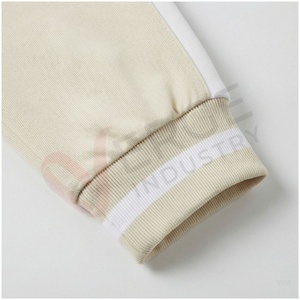 Ensemble de survêtement beige pour homme, manches longues, col montant, fermeture éclair sur le devant, couleur unie, respirant, coupe décontractée, vêtements d'automne - Product Image 6