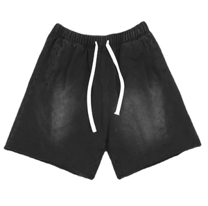Shorts en coton tricoté de haute qualité pour femmes avec logo personnalisé, effet délavé, tendance et à la mode - Product Image 2