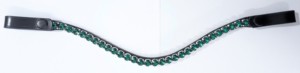 Diadema de lujo con cristales Rivoli de 10 mm y diseño de cabeza de caballo, con botón de liberación rápida y cuero genuino. - Product Image 2