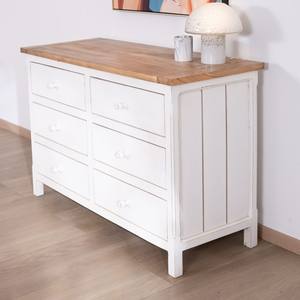 Cómoda de 6 cajones Vandana Royal Style en acacia blanca Equinoxe con tapa natural - Product Image 3