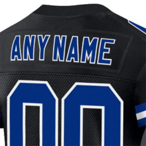 Jersey de Fútbol Americano Negro Personalizado, Uniforme de Equipo Sublimado, Cuello en V, Ropa Deportiva para Práctica y Juego - Product Image 3