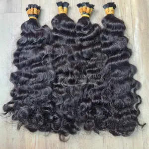 Cabelo em massa para trançar cabelo birmanês encaracolado cor natural fabricante de cabelo em massa vietnamita tecelagem de cabelo da Vietlink