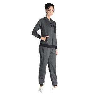 ชุดวอร์มสำหรับผู้หญิงซิปเต็มรูปแบบเสื้อผ้ามีฮู้ดผ้าฝ้ายทำโลโก้ตามสั่ง - Product Image 3