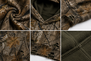Pull à capuche en polaire tricoté pour homme, motif camouflage numérique, écologique, avec poches, poids lourd 350g, séchage rapide, pour l'extérieur - Product Image 6