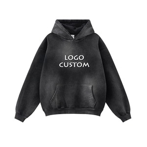 Sweat à capuche pour homme coupe oversize épaules tombantes style boxy fournisseur personnalisé faible MOQ 100 % coton polyester options d'impression et de broderie - Product Image 2