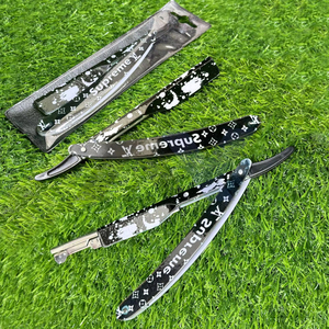 Free Sample Premium Stainless Steel <b>Single</b> <b>Blade</b> Barber <b>Razor</b> with Finger Rest Professional Face Shaving Straight Edge <b>Razor</b> Hig - Product Image 1
