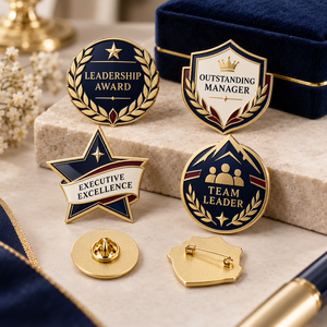 Pins Metálicos Personalizados, Insignias con Logotipo en Plata y Oro para Empleados, Regalos de Aniversario de Empresa, Fábrica OEM - Product Image 1