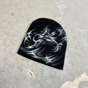 Gorro de esquí de invierno acrílico de alta calidad Unisex, gorro de punto Jacquard teñido personalizado, técnica de bordado 3D, etiqueta tejida, Letra de playa - Product Image 2