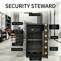 Caja Fuerte de Seguridad de Acero de 80 cm para Oficina en Casa, con Huella Dactilar y Código Digital, Antirrobo