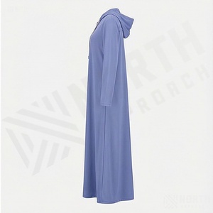 2025 OEM Kimono Abaya pour femmes musulmanes, en tissu polyester épais, doux et très extensible, col en V, manches longues, pour fêtes, Ramadan, mariages - Product Image 3