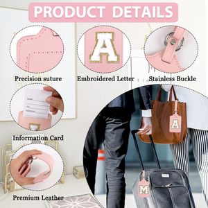 Etiquetas de Equipaje de Cuero PU de Alta Calidad, Elegantes y Modernas, con Solapa de Privacidad y Etiqueta para Nombre, para Uso en Viajes - Product Image 5