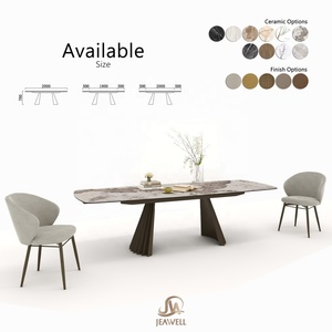 <span class=keywords><strong>Tavolo</strong></span> da Pranzo Allungabile da 6 a 8 Posti <span class=keywords><strong>Design</strong></span> Moderno Minimalista con Piano in Pietra Sinterizzata <span class=keywords><strong>Salvaspazio</strong></span> Arredamento per Cucina con Sedie - Product Image 1