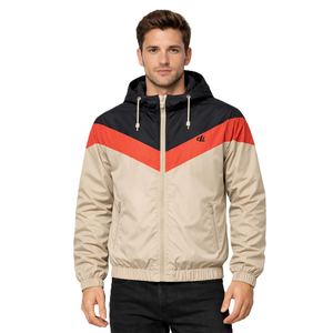Wholesale Colorblock Custom Nylon Windbreaker <b>Jacket</b> <b>Lightweight</b> Waterproof <b>Rain</b> <b>Jacket</b> <b>Men</b>’s Outdoor Streetwear Outerwear OEM - Product Image 3