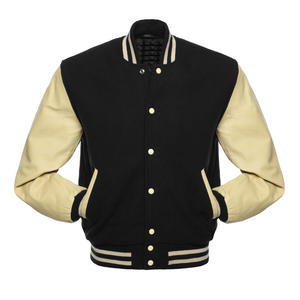 Veste universitaire vintage personnalisée OEM, manches en cuir, veste de baseball pour homme, style collège et école, pour l'hiver - Product Image 2