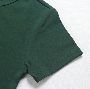 Women's Scoop Neck Short Sleeve Crop Top Solid <b>Color</b> Breathable Spandex Cotton Regular Fit Adult Fashion <b>Shirt</b> - Product Image 3