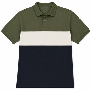 Chemise Homme Unie Formelle Respirante Anti-boulochage en Polyester à Manches Courtes Tricotée Coupe Droite Vert Blanc Bleu Marine - Product Image 1