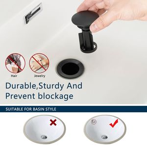 Rubinetto a cascata nero per lavabo con piastra di copertura, scarico a scomparsa, tubi di alimentazione, 1 foro, 3 fori, collezione rubinetti bagno e lavabo - Product Image 2