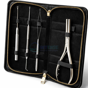 Kit Profesional de Extensiones de Cabello con Micro Anillos de Acero Inoxidable, 4 Piezas, con Pinza de 7 Pulgadas, Herramienta de Bucle, Aguja de Tracción y Gancho de Crochet - Product Image 4