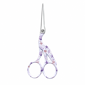 Ciseaux de broderie DIY style grue florale lavande, ciseaux de couture de précision en acier inoxydable 4,5 pouces multi-usages - Product Image 1