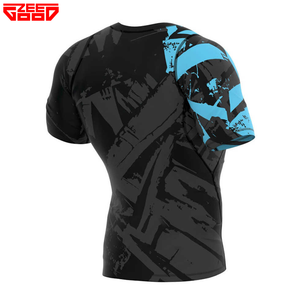Maillot de compression à manches courtes personnalisé pour MMA, BJJ, grappling, sportswear respirant, séchage rapide, imprimé par sublimation, pour la gym - Product Image 4