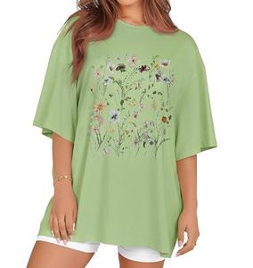 Best Selling Digital Printed Women's Casual 100% Cotton <b>Half</b> <b>Sleeve</b> <b>T</b>-<b>shirt</b> Plus Size Shoulder Slope Comfortable From Bangladesh - Product Image 1