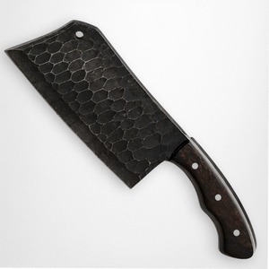 Couteau à hacher forgé à la main en acier à haute teneur en carbone, couteau de boucher pour hacher la viande, couteau de chef de cuisine avec manche en bois et étui en cuir OEM - Product Image 6