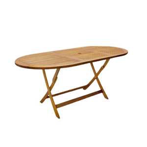 Teak Wood Outdoor <b>Folding</b> <b>Table</b> Oval Shape Restaurant Home Bar Furniture Manufacturing In Indonesia - Product Image 2