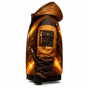 เสื้อแจ็คเก็ตบอมเบอร์พิมพ์ลายตามสั่ง สไตล์ล้ำยุค สำหรับทุกเพศ แฟชั่นสตรีทแวร์ เทคแวร์ ขายส่งจากโรงงานโดยตรง ผู้ผลิต OEM จากปากีสถาน - Product Image 3