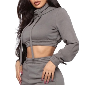 Sudadera con capucha estampada lisa de rizo francés de algodón para mujer de alta calidad con logotipo personalizado 2026 - Product Image 3