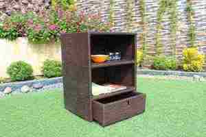 Armoire de rangement extérieure avec finition en osier pour patio et jardin - Product Image 2