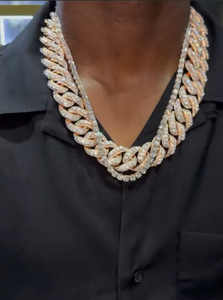 สร้อยคอเงินแท้ 925 แบบ Cuban Link สำหรับผู้ชาย ดีไซน์หนา ประดับเพชรเต็มเส้น สไตล์ฮิปฮอป สตรีทแฟชั่น - Product Image 4