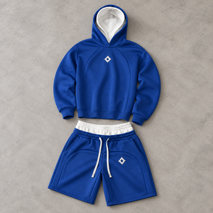 Conjunto de Sudadera con Capucha y Cordón Ajustable con Detalles en Contraste para Invierno, Pantalones Cortos Ligeros, Ropa Casual de Moda Urbana para Uso Diario - Product Image 2