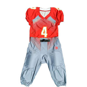 Conjunto de uniforme de fútbol americano personalizado con nombre y número del equipo, jersey y pantalones transpirables de fútbol americano - Product Image 4